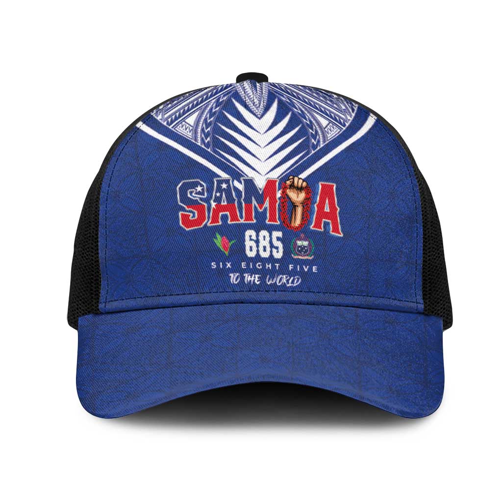 Samoa Rugby Mesh Trucker Cap Six Eight Five to The World - Pacific Motif