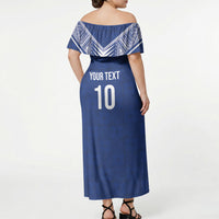 Samoa Rugby Custom Off Shoulder Maxi Dress Six Eight Five to The World - Pacific Motif