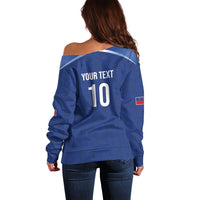 Samoa Rugby Custom Off Shoulder Sweater Six Eight Five to The World - Pacific Motif
