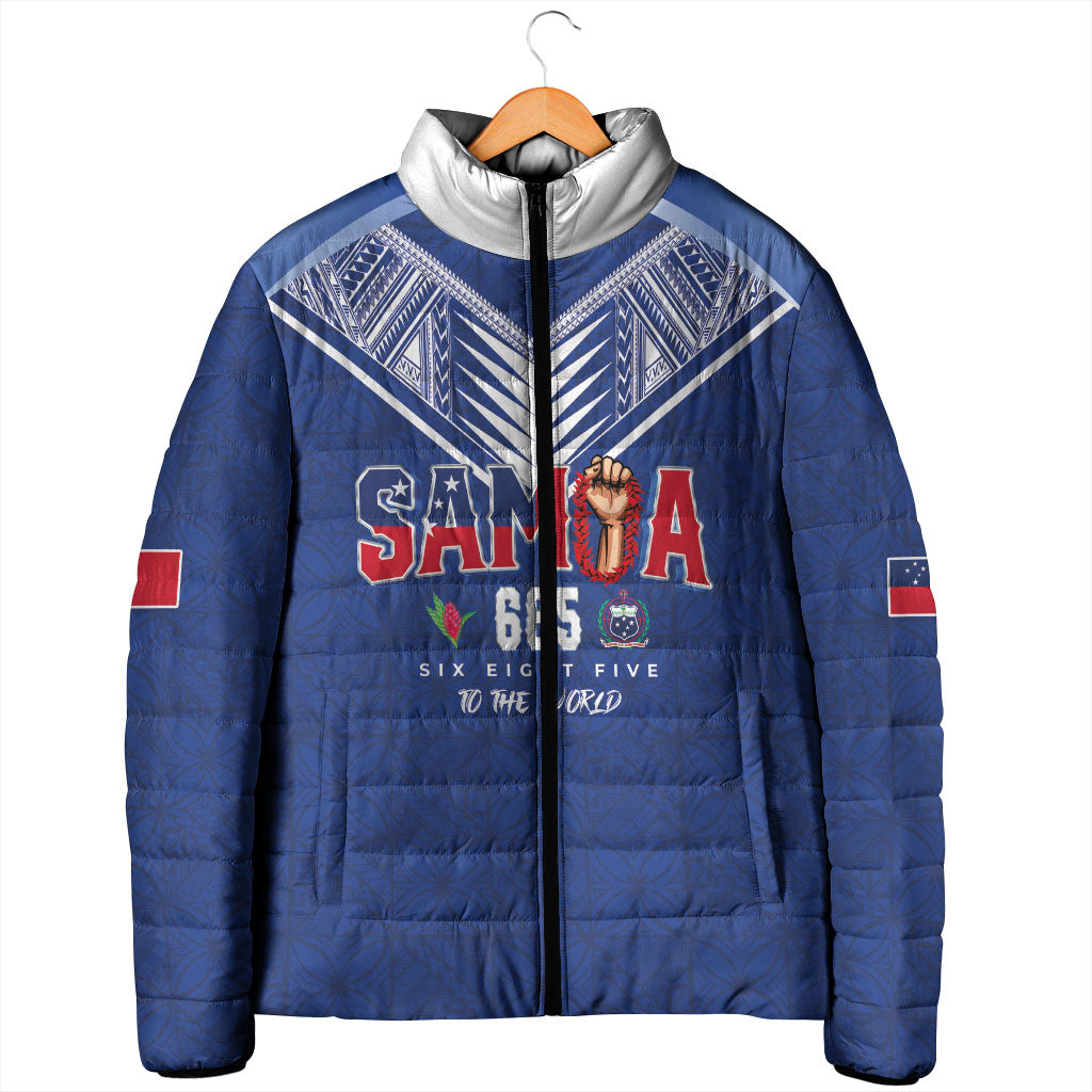 Samoa Rugby Custom Padded Jacket Six Eight Five to The World - Pacific Motif