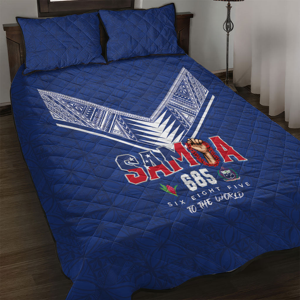 Samoa Rugby Quilt Bed Set Six Eight Five to The World - Pacific Motif LT03 Multicolor - Polynesian Pride