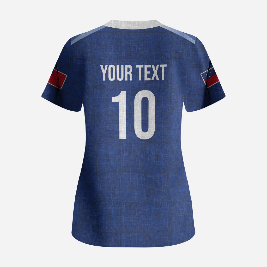 Samoa Rugby Custom Scrub Top Six Eight Five to The World - Pacific Motif