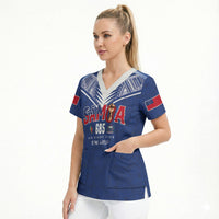 Samoa Rugby Custom Scrub Top Six Eight Five to The World - Pacific Motif
