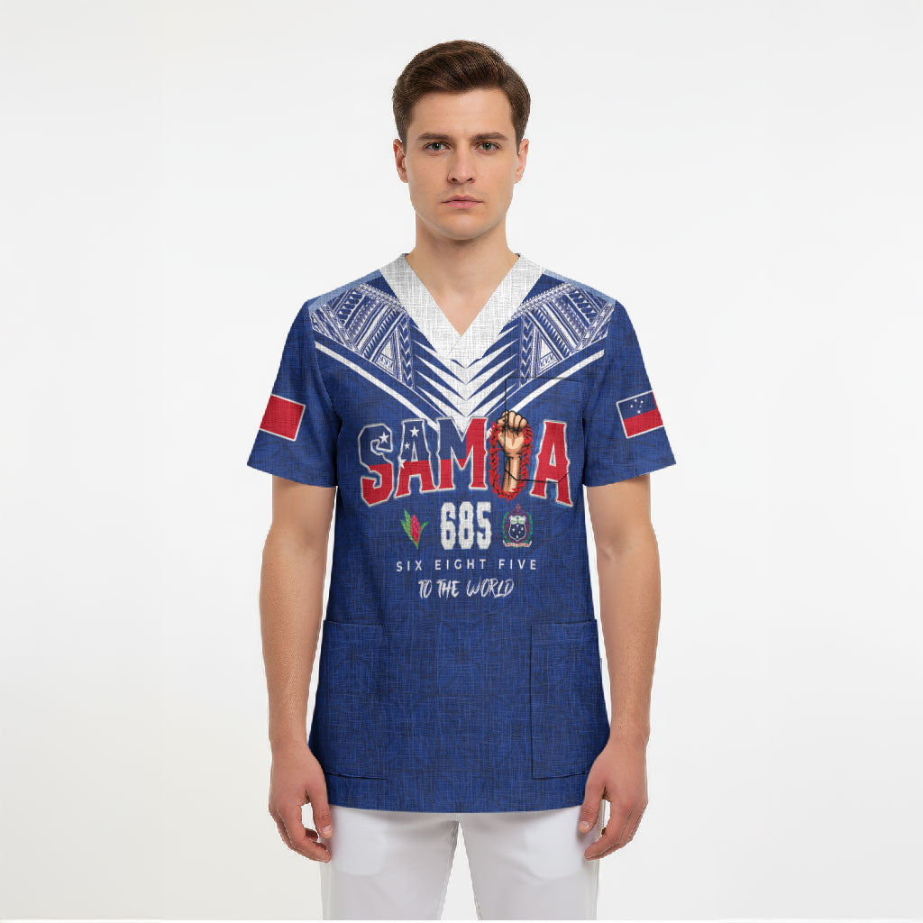 Samoa Rugby Custom Scrub Top Six Eight Five to The World - Pacific Motif
