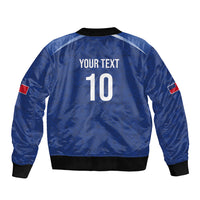 Samoa Rugby Custom Sleeve Zip Bomber Jacket Six Eight Five to The World - Pacific Motif