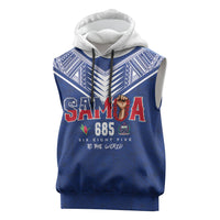 Samoa Rugby Custom Sleeveless Hoodie Six Eight Five to The World - Pacific Motif