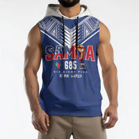 Samoa Rugby Custom Sleeveless Hoodie Six Eight Five to The World - Pacific Motif