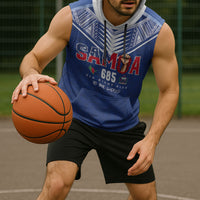Samoa Rugby Custom Sleeveless Hoodie Six Eight Five to The World - Pacific Motif