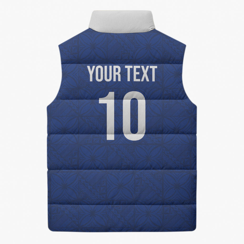 Samoa Rugby Custom Sleeveless Puffer Jacket Six Eight Five to The World - Pacific Motif
