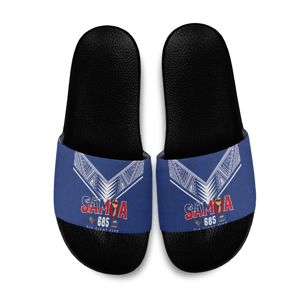 Samoa Rugby Slide Sandals Six Eight Five to The World - Pacific Motif
