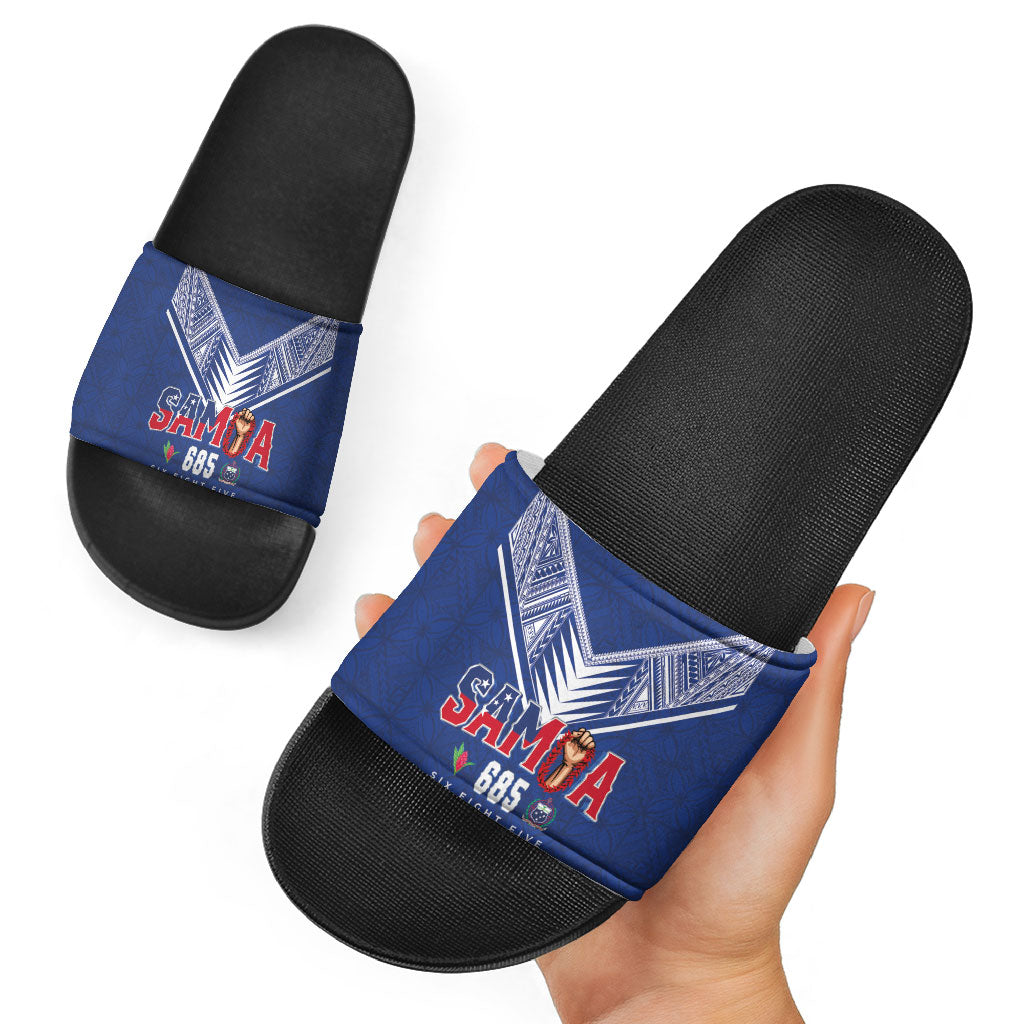 Samoa Rugby Slide Sandals Six Eight Five to The World - Pacific Motif