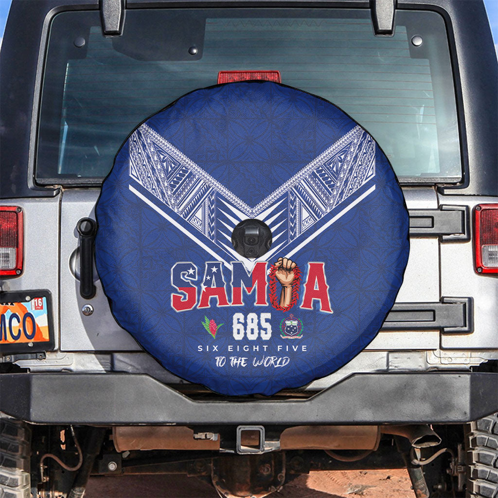 Samoa Rugby Spare Tire Cover Six Eight Five to The World - Pacific Motif