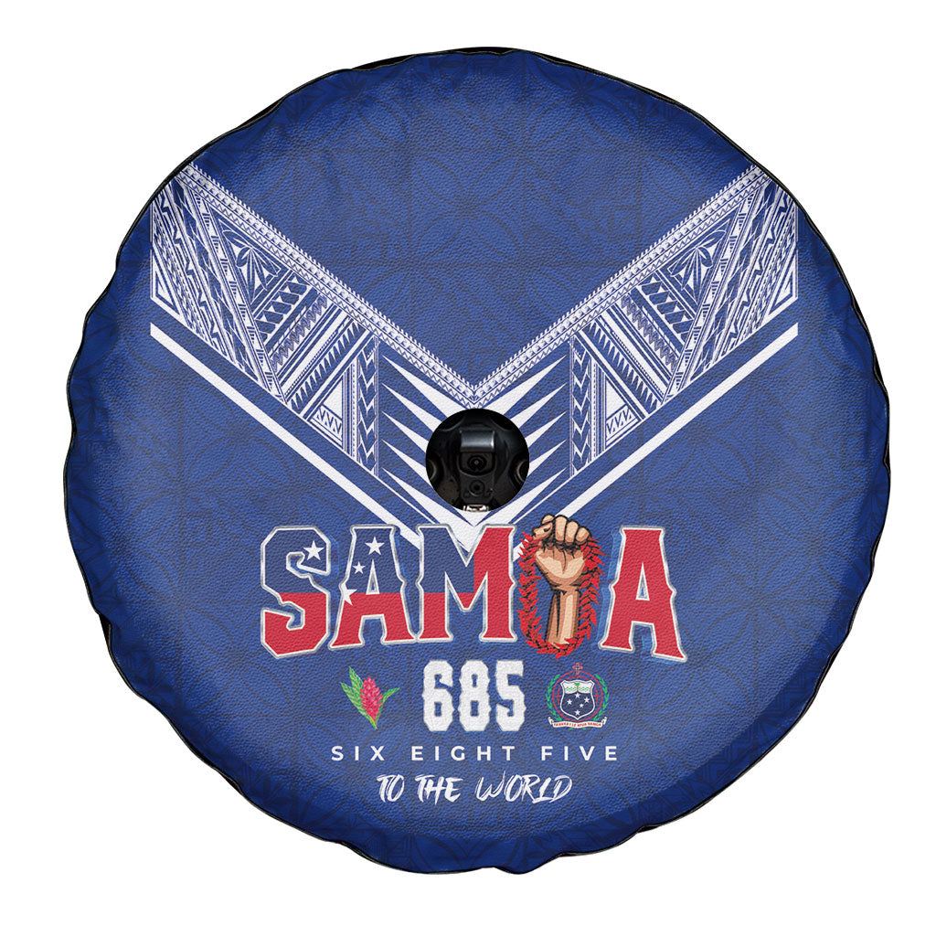 Samoa Rugby Spare Tire Cover Six Eight Five to The World - Pacific Motif
