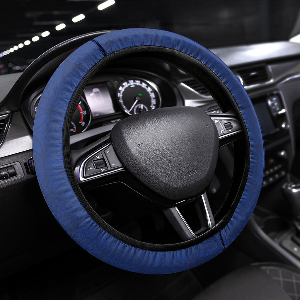 Samoa Rugby Steering Wheel Cover Six Eight Five to The World - Pacific Motif