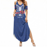 Samoa Rugby Custom Summer Maxi Dress Six Eight Five to The World - Pacific Motif