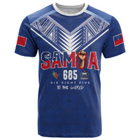 Samoa Rugby Custom T Shirt Six Eight Five to The World - Pacific Motif