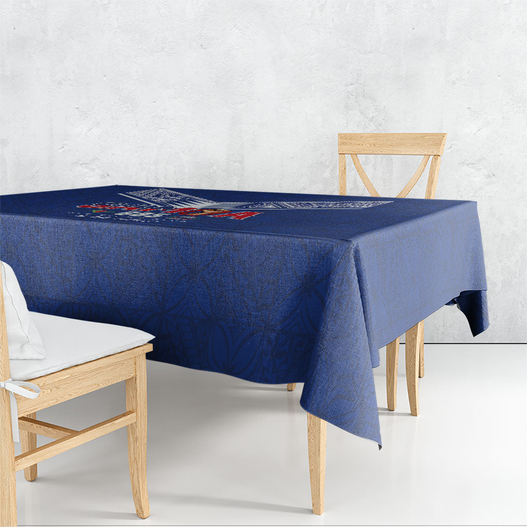 Samoa Rugby Tablecloth Six Eight Five to The World - Pacific Motif