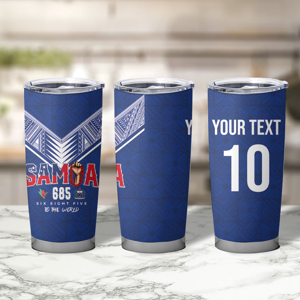 Samoa Rugby Custom Tumbler Cup Six Eight Five to The World - Pacific Motif
