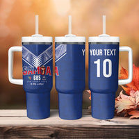 Samoa Rugby Custom Tumbler With Handle Six Eight Five to The World - Pacific Motif