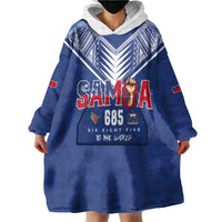 Samoa Rugby Custom Wearable Blanket Hoodie Six Eight Five to The World - Pacific Motif