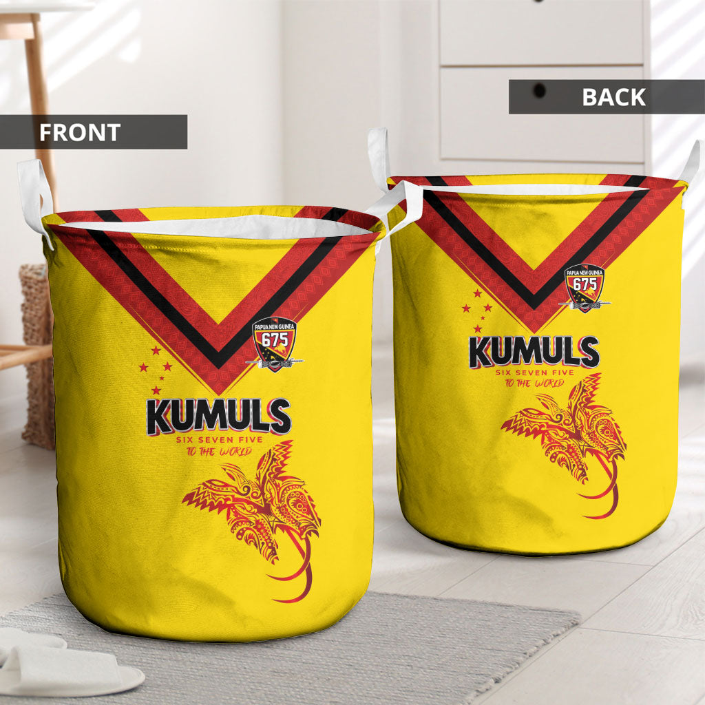 Papua New Guinea Rugby Laundry Basket Six Seven Five to The World - Melanesian Pattern