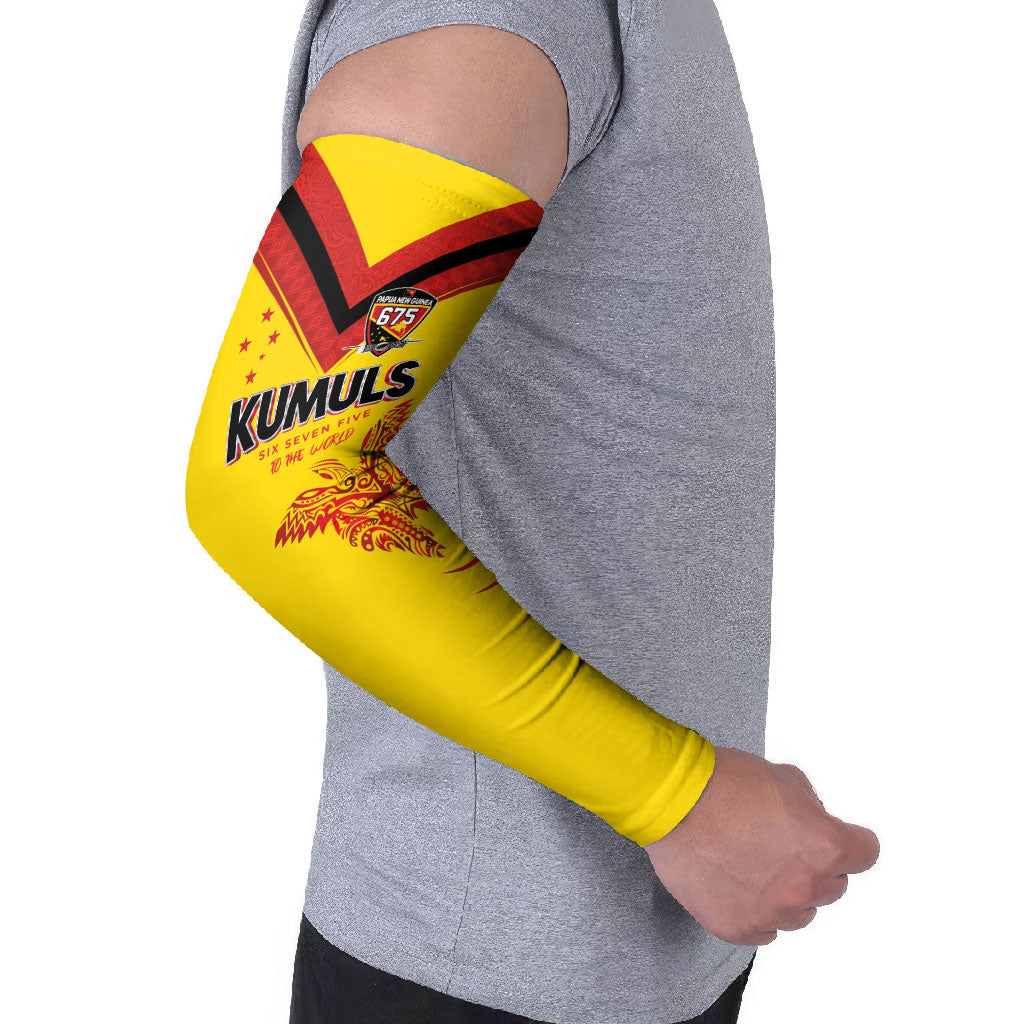 Papua New Guinea Rugby Custom Arm Sleeves Six Seven Five to The World - Melanesian Pattern