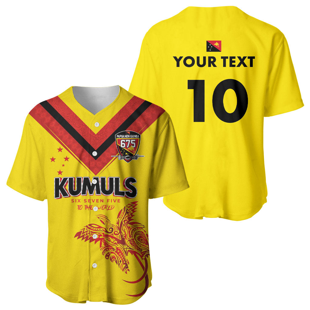 Papua New Guinea Rugby Custom Baseball Jersey Six Seven Five to The World - Melanesian Pattern