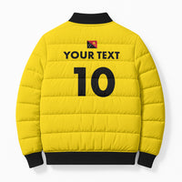 Papua New Guinea Rugby Custom Bomber Puffer Jacket Six Seven Five to The World - Melanesian Pattern