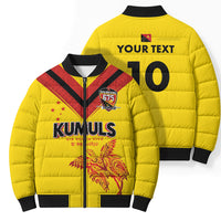 Papua New Guinea Rugby Custom Bomber Puffer Jacket Six Seven Five to The World - Melanesian Pattern
