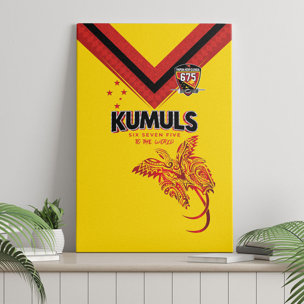 Papua New Guinea Rugby Canvas Wall Art Six Seven Five to The World - Melanesian Pattern
