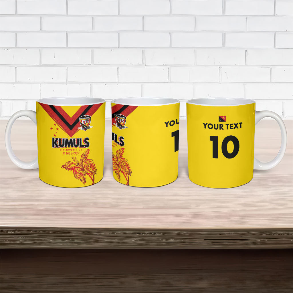 Papua New Guinea Rugby Custom Ceramic Mug Six Seven Five to The World - Melanesian Pattern
