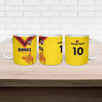Papua New Guinea Rugby Custom Ceramic Mug Six Seven Five to The World - Melanesian Pattern