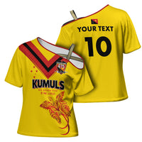 Papua New Guinea Rugby Custom Cross Shoulder Shirt Six Seven Five to The World - Melanesian Pattern LT03 - Polynesian Pride