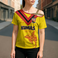 Papua New Guinea Rugby Custom Cross Shoulder Shirt Six Seven Five to The World - Melanesian Pattern LT03 - Polynesian Pride
