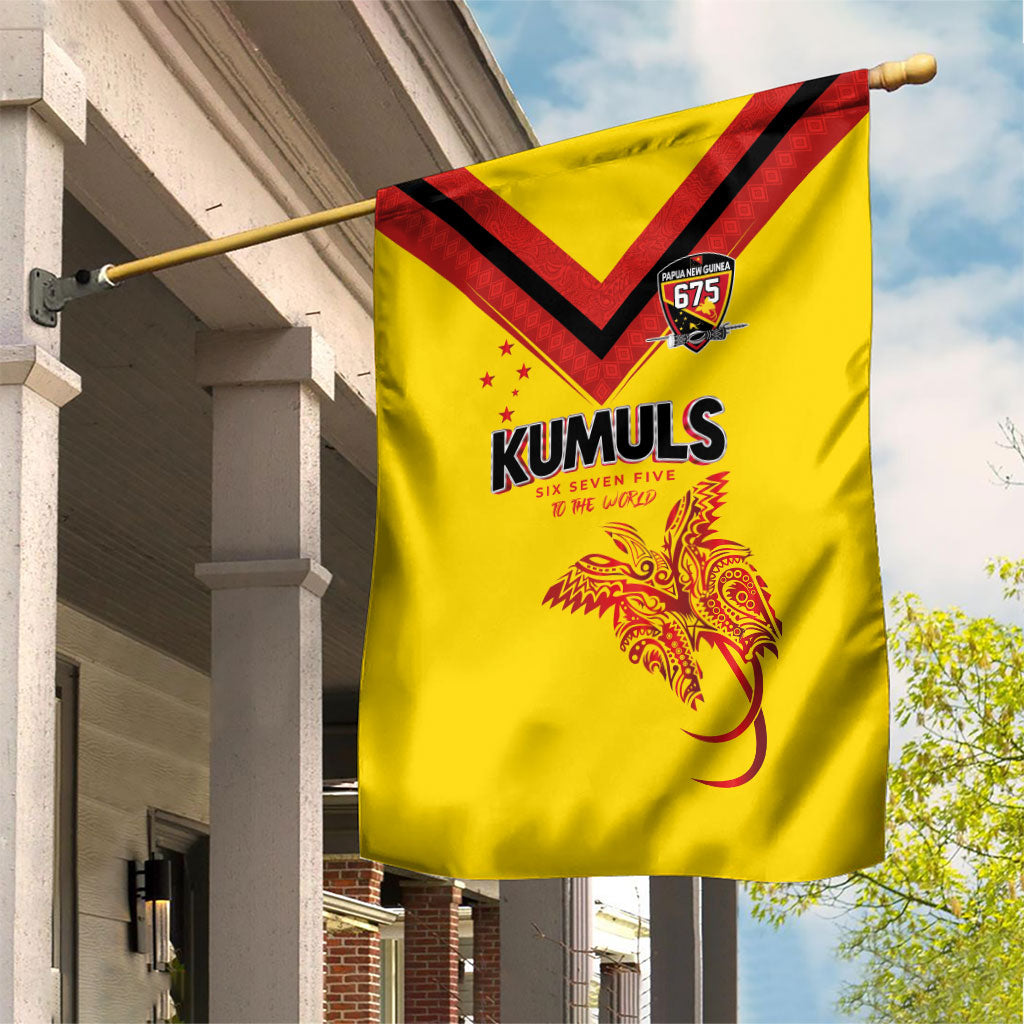 Papua New Guinea Rugby Garden Flag Six Seven Five to The World - Melanesian Pattern