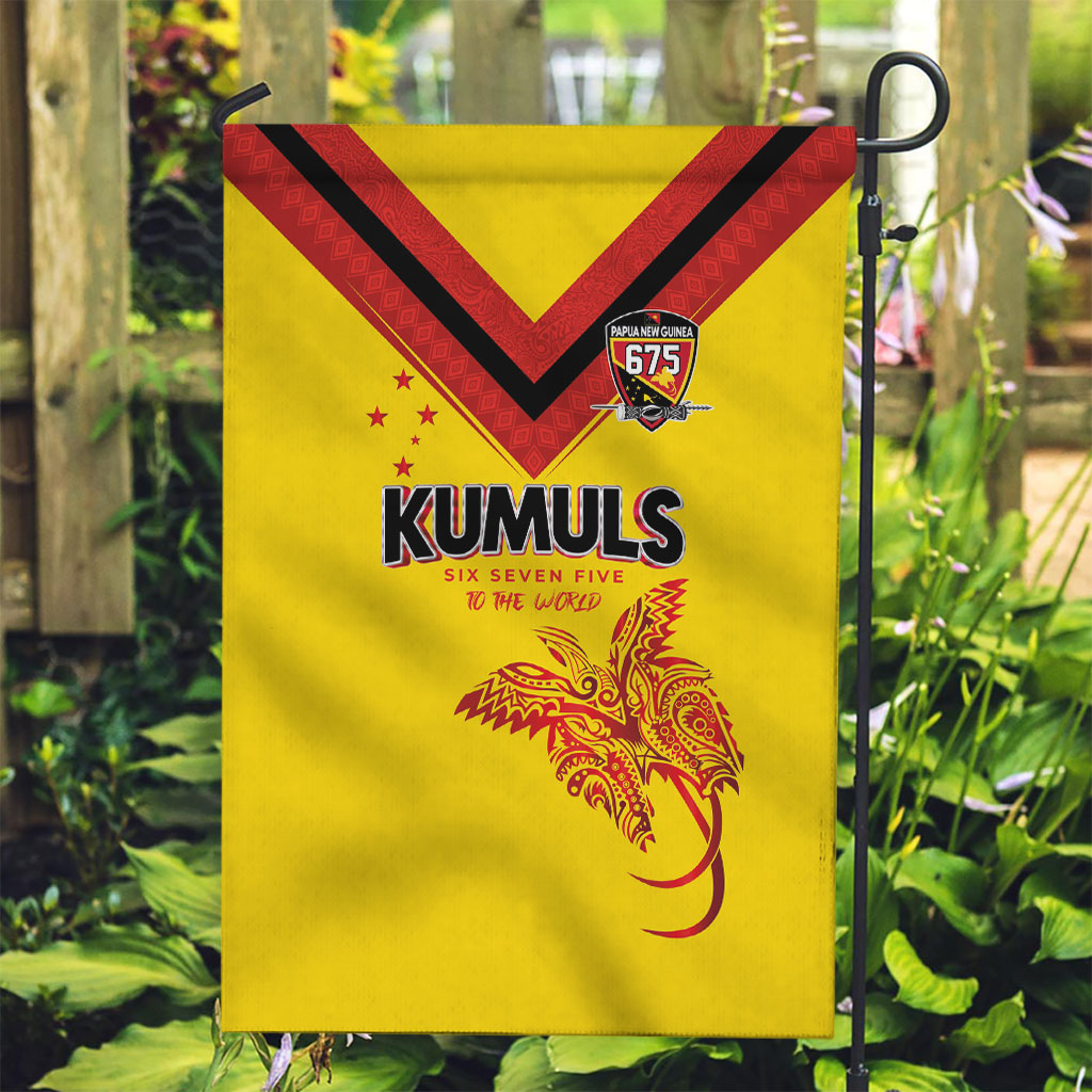Papua New Guinea Rugby Garden Flag Six Seven Five to The World - Melanesian Pattern
