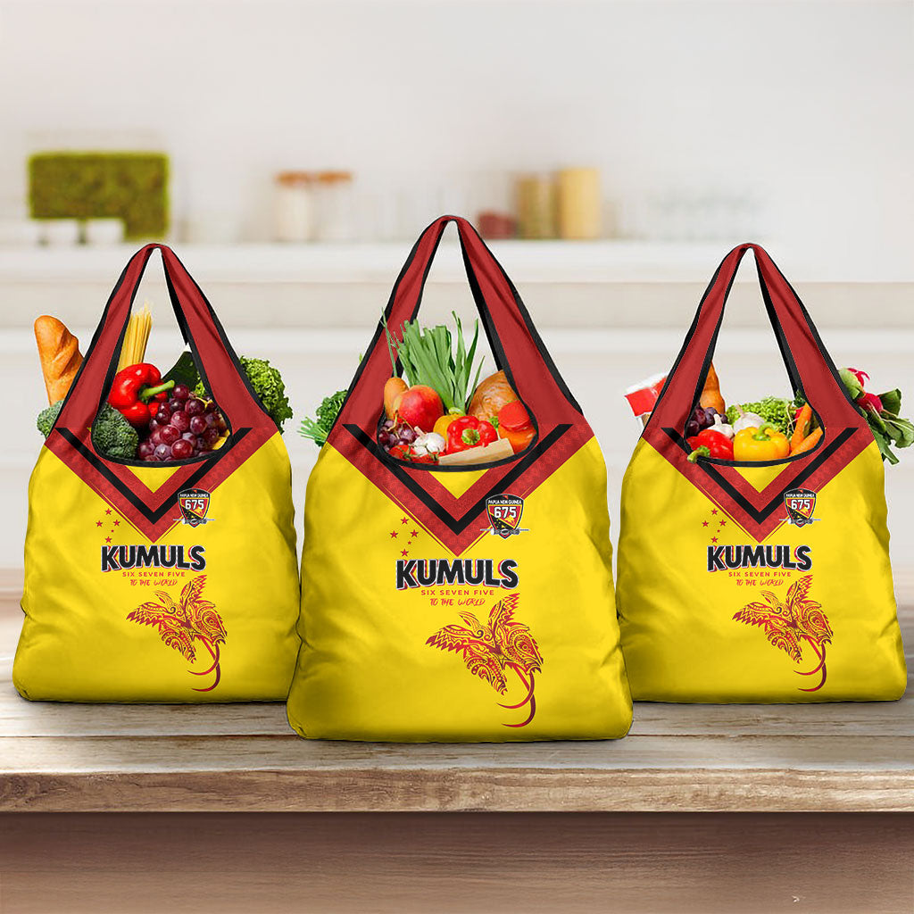Papua New Guinea Rugby Grocery Bag Six Seven Five to The World - Melanesian Pattern