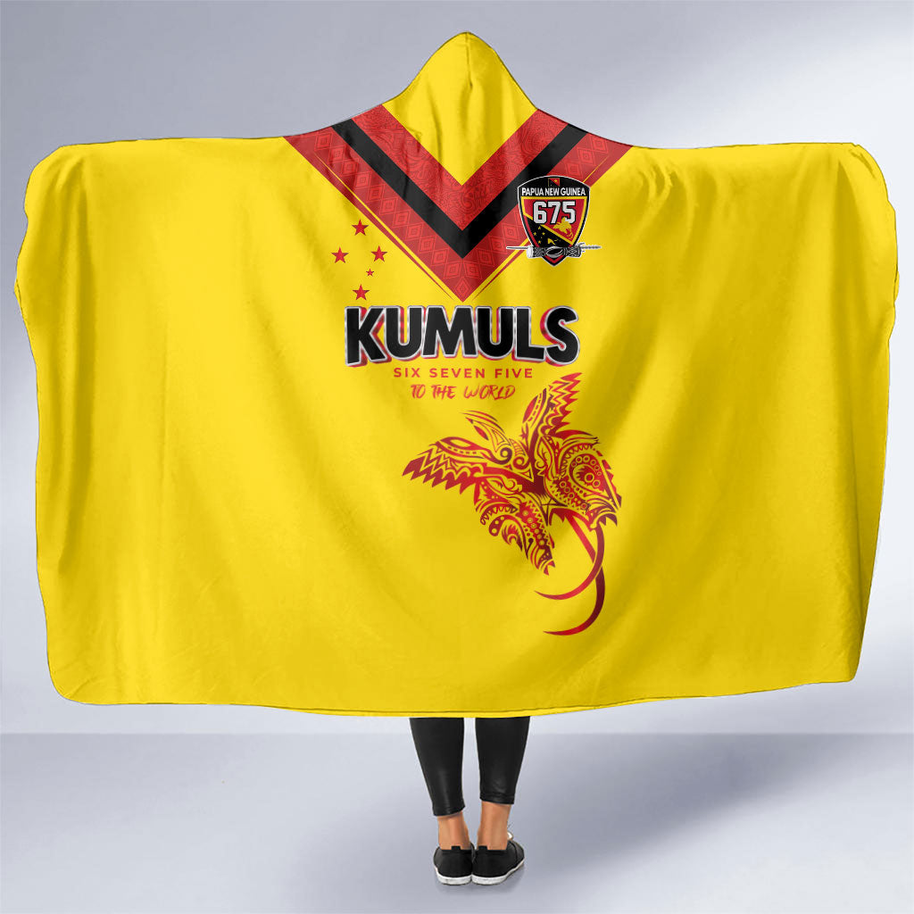 Papua New Guinea Rugby Hooded Blanket Six Seven Five to The World - Melanesian Pattern