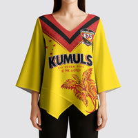 Papua New Guinea Rugby Custom Kimono Sleeve Blouse Six Seven Five to The World - Melanesian Pattern