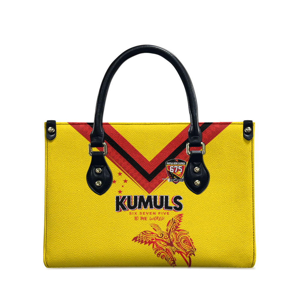 Papua New Guinea Rugby Leather Bag Six Seven Five to The World - Melanesian Pattern