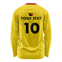 Papua New Guinea Rugby Custom Long Sleeve Shirt Six Seven Five to The World - Melanesian Pattern