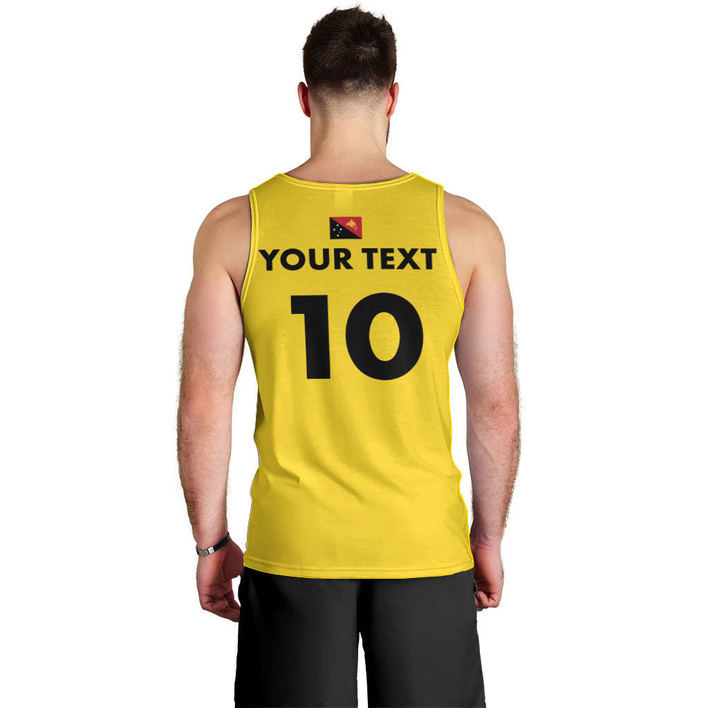 Papua New Guinea Rugby Custom Men Tank Top Six Seven Five to The World - Melanesian Pattern