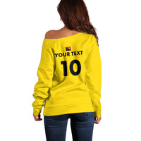 Papua New Guinea Rugby Custom Off Shoulder Sweater Six Seven Five to The World - Melanesian Pattern