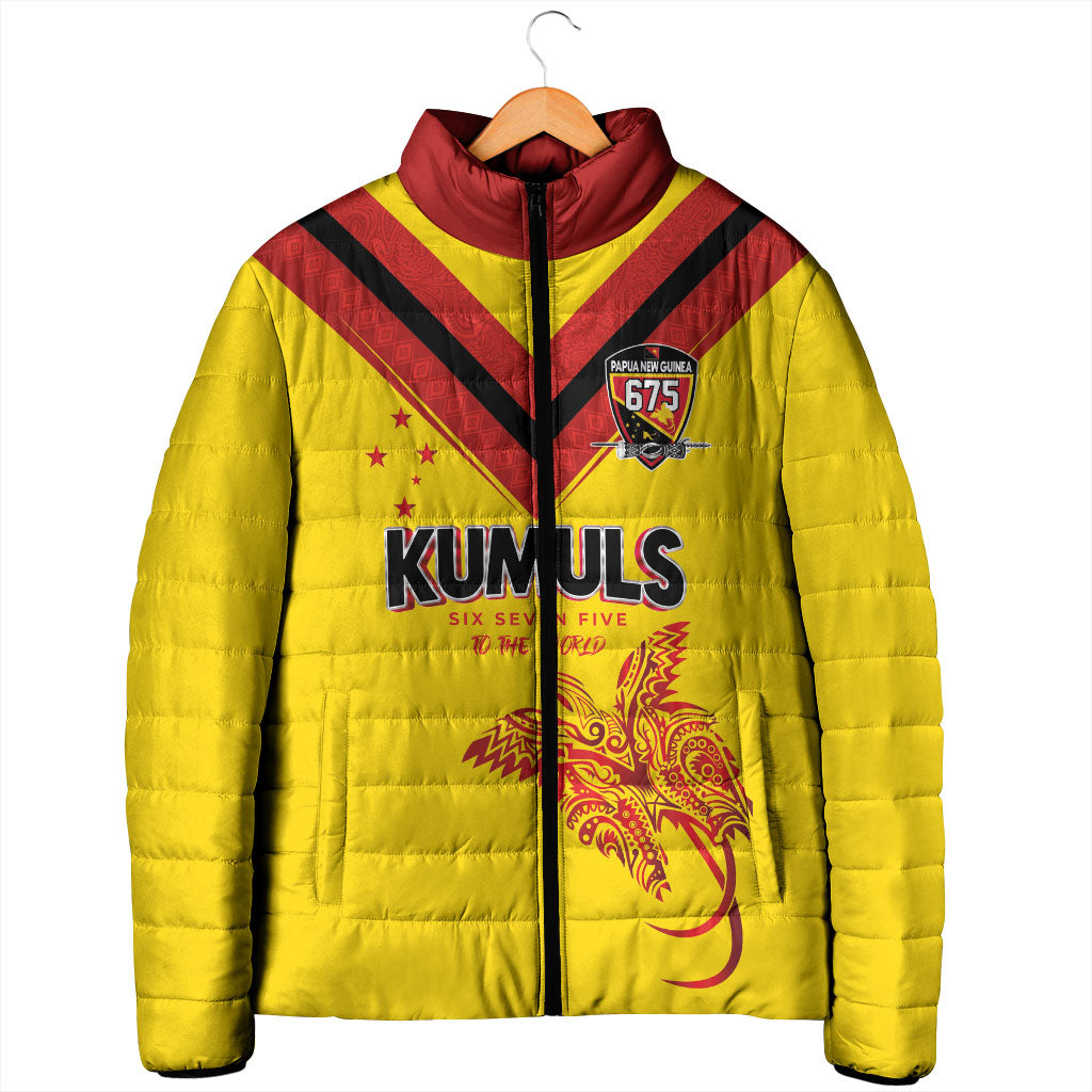 Papua New Guinea Rugby Custom Padded Jacket Six Seven Five to The World - Melanesian Pattern