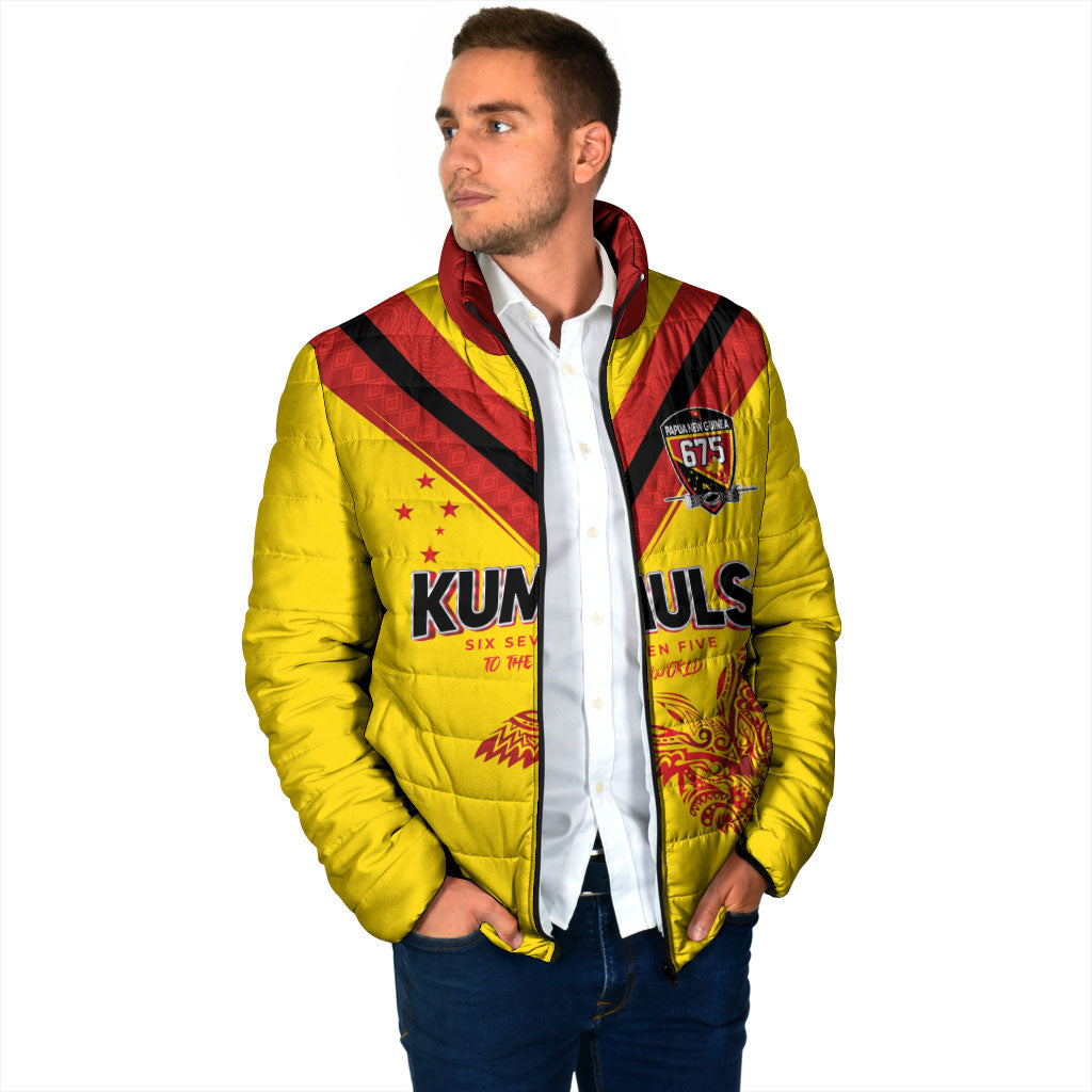 Papua New Guinea Rugby Custom Padded Jacket Six Seven Five to The World - Melanesian Pattern
