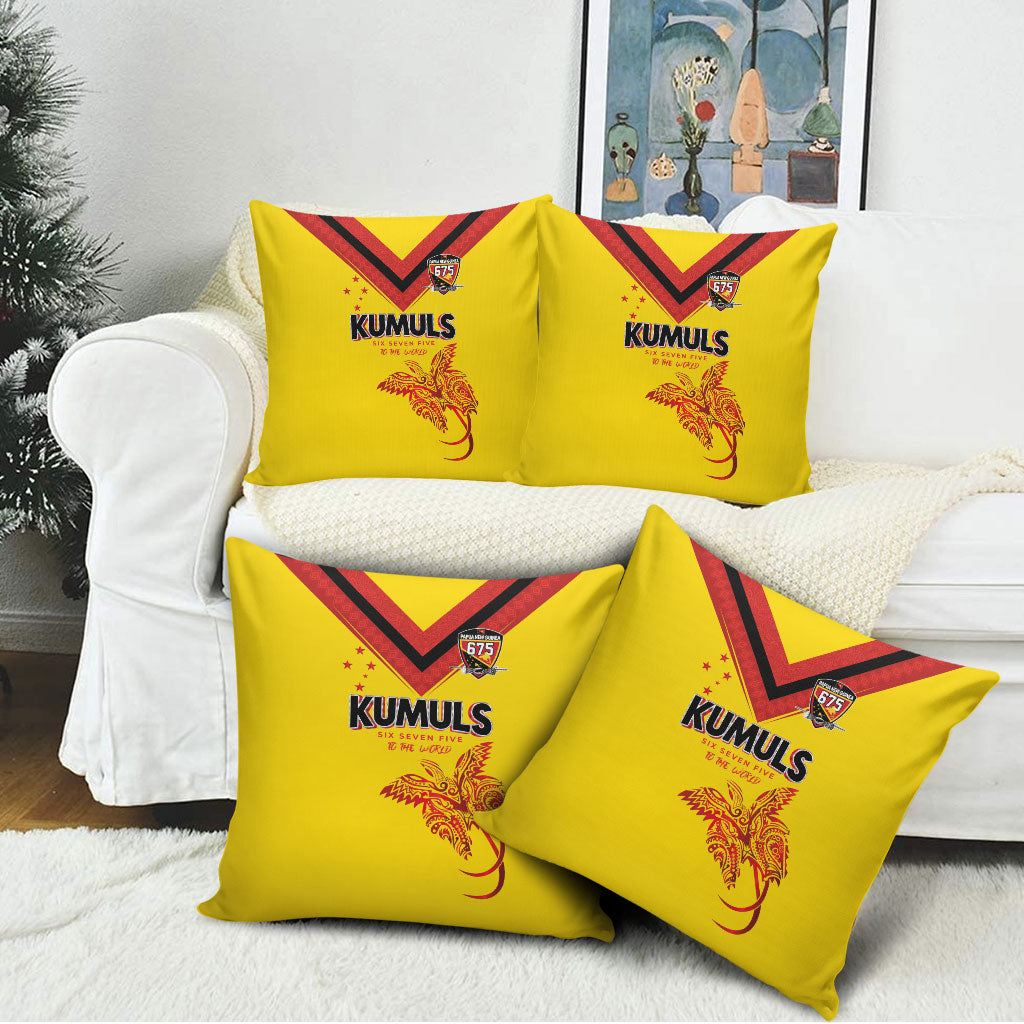 Papua New Guinea Rugby Pillow Cover Six Seven Five to The World - Melanesian Pattern