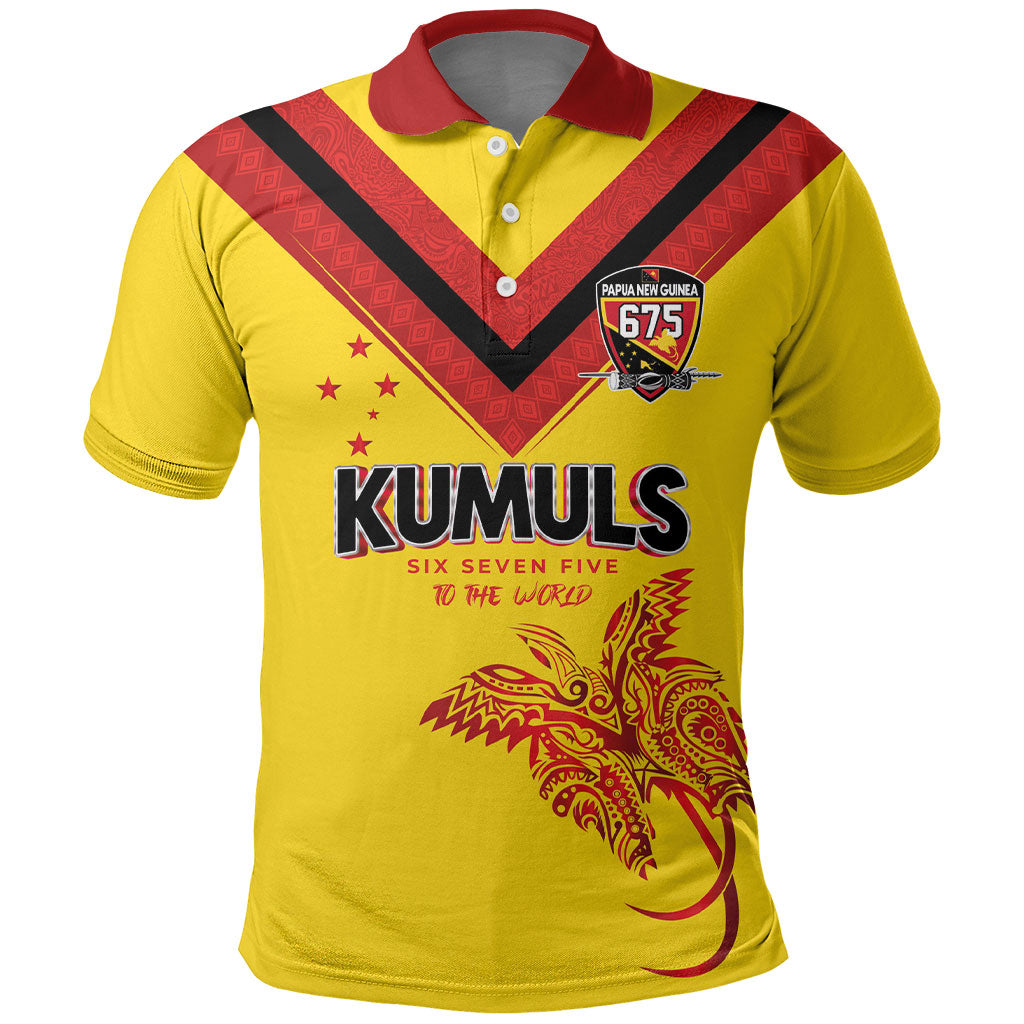 Papua New Guinea Rugby Custom Polo Shirt Six Seven Five to The World - Melanesian Pattern