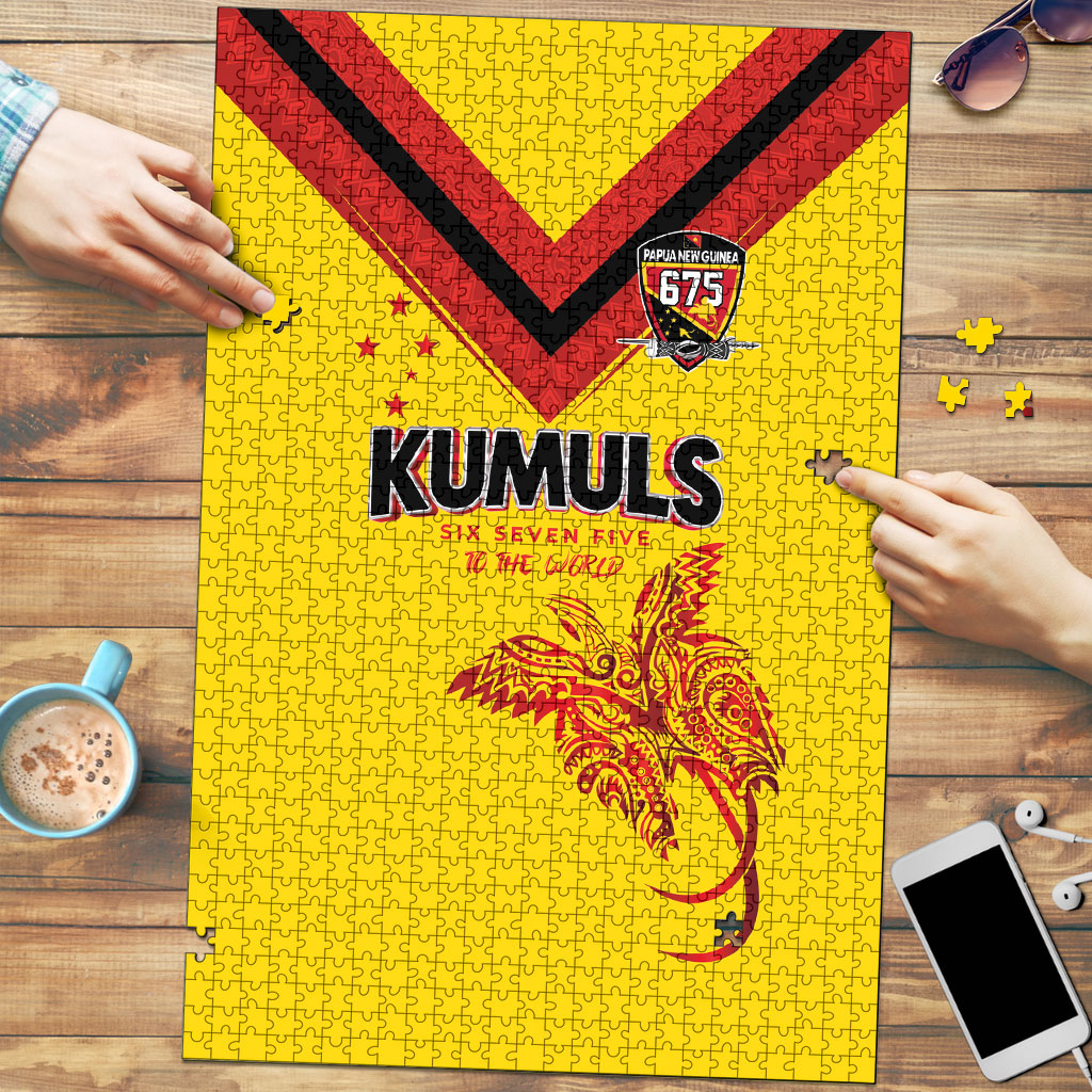 Papua New Guinea Rugby Puzzle Six Seven Five to The World - Melanesian Pattern