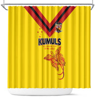 Papua New Guinea Rugby Shower Curtain Six Seven Five to The World - Melanesian Pattern