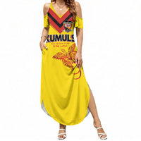 Papua New Guinea Rugby Custom Summer Maxi Dress Six Seven Five to The World - Melanesian Pattern